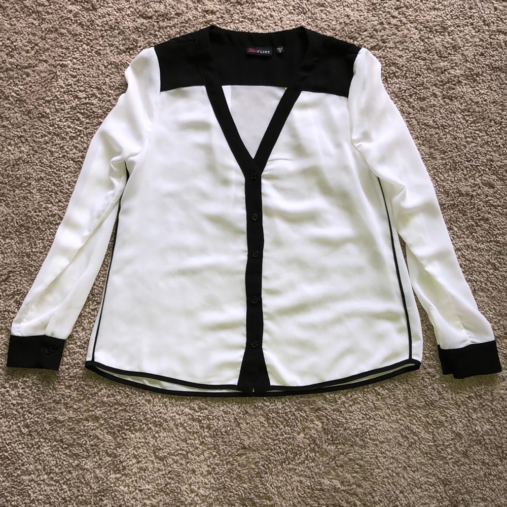 Black and white blouse